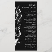 Hand getrokken Eucalyptus Spring Slanke zwarte bru Menu (Voorkant)