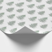 Hand getrokken Evergreen Tree Patroon Cadeaupapier (Hoek)