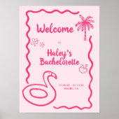 Hand getrokken Final Flamingle Bachelorette Welkom Poster (Voorkant)