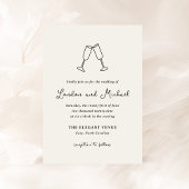 Hand getrokken fluiten Doodle moderne bruiloft Kaart