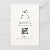 Hand getrokken fluiten Doodle moderne bruiloft RSVP Kaartje (Voorkant)