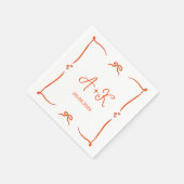 Hand getrokken Frans Sinaasappel bruiloft monogram Servet (Hoek)