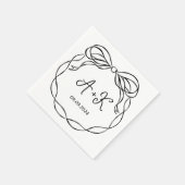 Hand getrokken Frans Zwart Bruiloft Monogram Servet (Hoek)