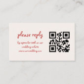 Hand getrokken Franse rode grillige bruiloft Informatiekaartje (Voorkant)