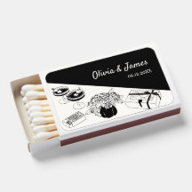 Hand getrokken Funky Handgeschreven Wedding Matchb