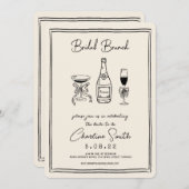 Hand getrokken funky handschrift bruids brunch kaart (Voorkant / Achterkant)