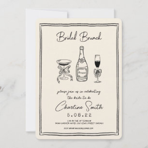 Hand getrokken funky handschrift bruids brunch kaart