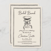 Hand getrokken funky handschrift bruids brunch kaart (Voorkant / Achterkant)