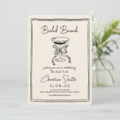 Hand getrokken funky handschrift bruids brunch kaart (Staand voorkant)