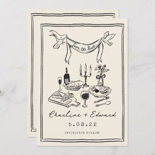 Hand getrokken Funky Handschrift Save the date