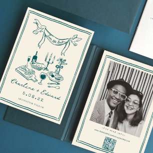 Hand getrokken Funky Handschrift Save the date