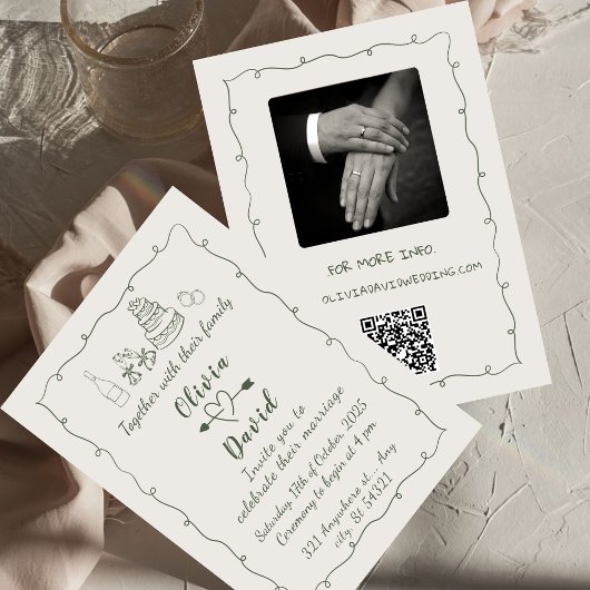 Hand getrokken Funky Tekening Handgeschreven bruil Kaart