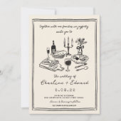 Hand getrokken Funky Tekening Handschrift Bruiloft Kaart (Voorkant)