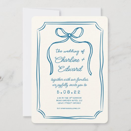 Hand getrokken Funky Tekening Handschrift Bruiloft Kaart (Voorkant)