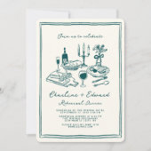 Hand getrokken funky tekening repetitie diner kaart (Voorkant)