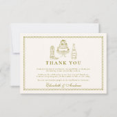 Hand getrokken Funky Western Doodle Wedding Bedankkaart (Voorkant)