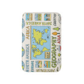 Hand getrokken  Geografie Illustratie Badmat (Voorkant Verticaal)