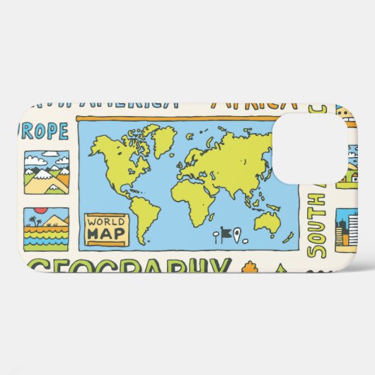Hand getrokken Geografie Illustratie Case-Mate iPhone Case (Achterkant (horizontaal))