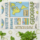 Hand getrokken  Geografie Illustratie Theedoek (Gevouwen)