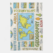 Hand getrokken  Geografie Illustratie Theedoek (Verticaal)