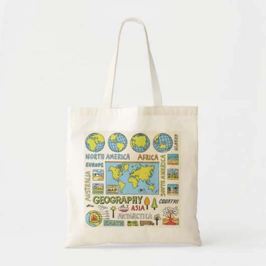 Hand getrokken Geografie Illustratie Tote Bag (Voorkant)