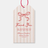 Hand getrokken gestreepte Vrijgezellenfeest dank u Cadeaulabel (Voorkant)