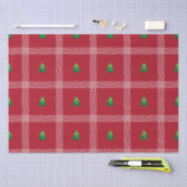 Hand getrokken gingham met kerstboom tissuepapier (Craft)