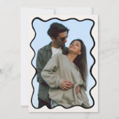 Hand getrokken golvende doedel bruiloft bewaar de  kaart (Achterkant)