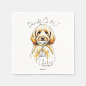 Hand getrokken gouden Doodle Martini Open Bar Cock Servet (Voorkant)