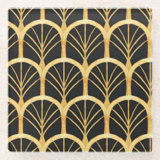 Hand getrokken gouden imitatie Waterverf Glazen Onderzetter