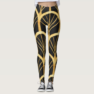 Hand getrokken gouden imitatie Waterverf Leggings