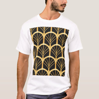 Hand getrokken gouden imitatie Waterverf T-shirt