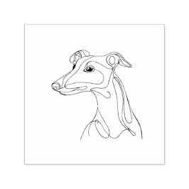 Hand getrokken Greyhound Line Art - Minimalistisch Zelfinktende Stempel