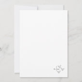 Hand getrokken grijs grillige bruiloft uitnodiging (Achterkant)