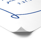 Hand getrokken grillige blauwe bruiloft welkom tek poster (Hoek)