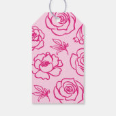 Hand getrokken grillige bloemen dank u Label Cadeaulabel (Achterkant)