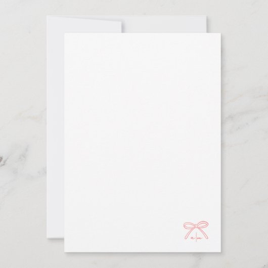 Hand getrokken grillige boog koraal bruiloft kaart (Achterkant)