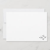 Hand getrokken grillige bruiloft bedankkaart (Achterkant)