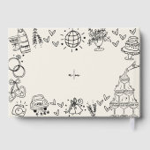 Hand getrokken grillige bruiloft gastenboek (Achterkant)