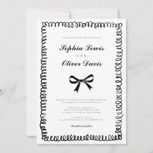 Hand getrokken grillige bruiloft kaart (Voorkant)