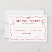 Hand getrokken grillige Doodle bruiloft RSVP Kaartje (Voorkant)