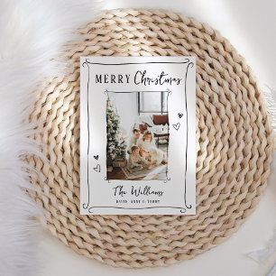 Hand getrokken grillige foto kerst feestdagenkaart