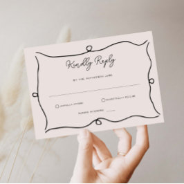 Hand getrokken grillige grens RSVP antwoord Kaart