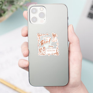 Hand getrokken grillige Halloween Vrijgezellenfees Sticker
