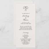 Hand getrokken grillige huwelijksceremonie program (Voorkant / Achterkant)