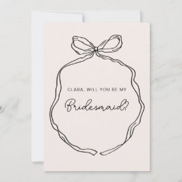 Hand getrokken grillige lint bruidsmeisje kaart