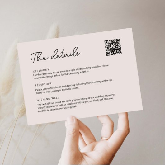 Hand getrokken grillige lint details met QR-code Kaart