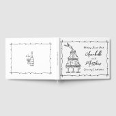 Hand getrokken grillige retro bruiloft gastenboek (Volledig)
