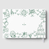 Hand getrokken grillige smaragdgroene bruiloft gastenboek (Achterkant)