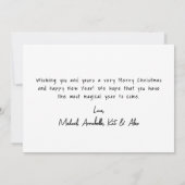 Hand getrokken grillige vrolijke kerst feestdagenkaart (Achterkant)